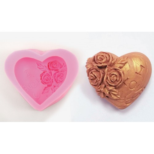 ΚΑΛΟΥΠΙ ΣΙΛΙΚΟΝΗΣ ΚΑΡΔΙΑ LOVE 7cm x 5.5cm 0515100 (1 τεμάχιο)