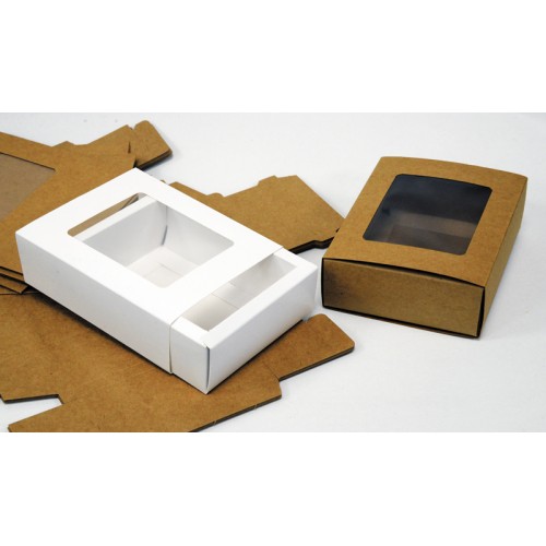 ΧΑΡΤΙΝΟ ΚΟΥΤΙ ΣΥΡΤΑΡΩΤΟ ΜΕ ΠΑΡΑΘΥΡΟ 17cm x 13cm x 5cm 0402155 (12 τεμάχια)