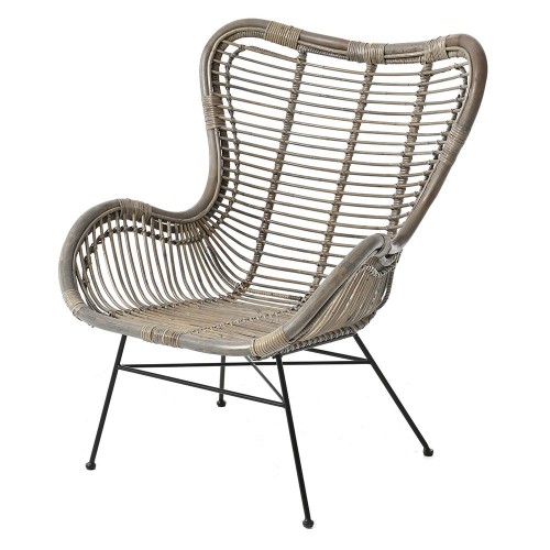 RATTAN ΚΑΡΕΚΛΑ ΜΕ ΣΙΔΕΡΕΝΙΟ ΠΛΑΙΣΙΟ 74x50x85EK