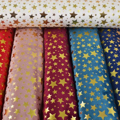 ΥΦ  HOLLAND VELVET FOIL STARS 48cmX3m