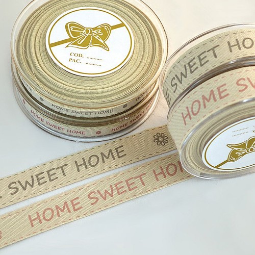 Κορδέλα υφασμάτινη home sweet home 2,5cm (9,1M)