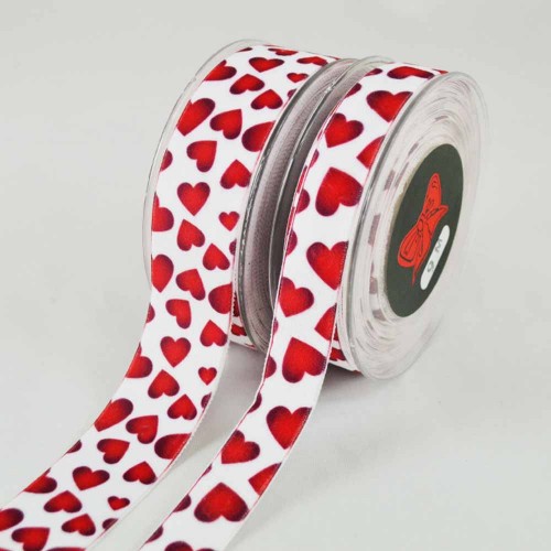 ΚΟΡΔΕΛΑ HOLLAND VELVET WITH BACKING RED HEARTS (9m)