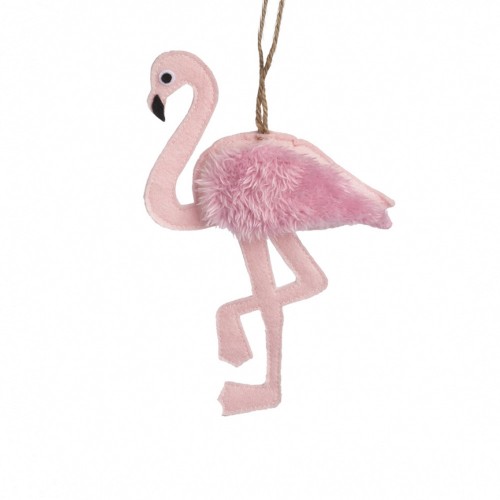 Διακοσμητικό flamingo με φτερά από πούπουλα 13x21cm