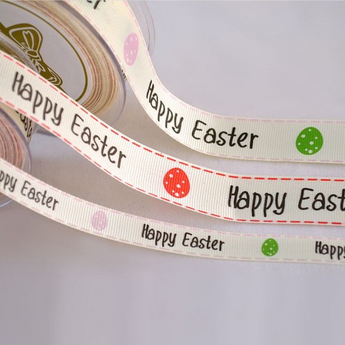 Κορδέλα με τύπωμα happy easter 1,3cm (23M)