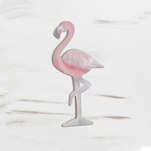 Ξύλινη παράσταση flamingo 13x0,9x26cm