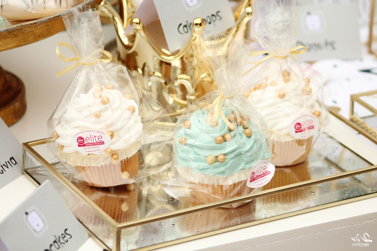 cup cakes βάπτιση κορδέλα Αρτ