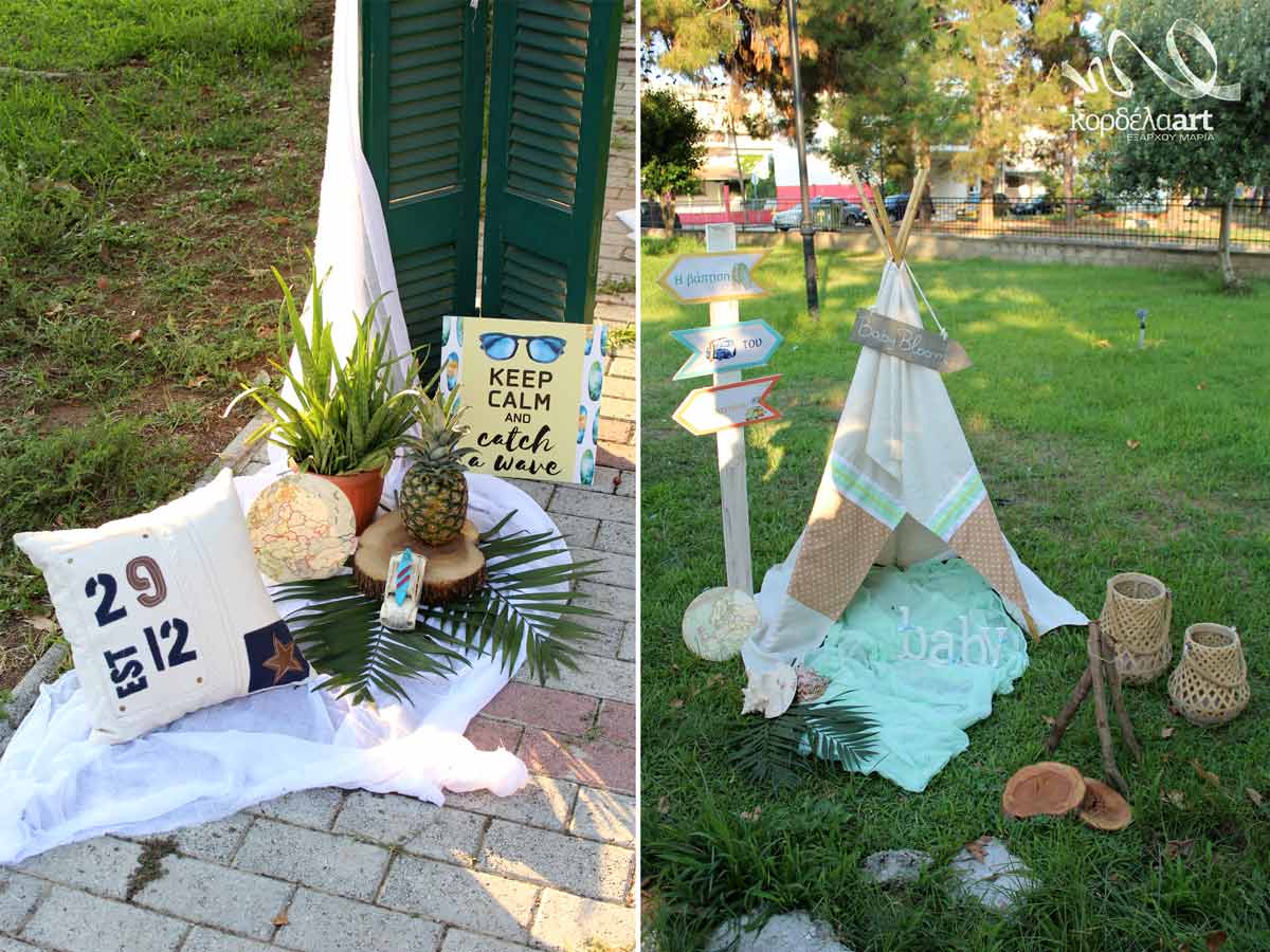 σκηνή τικι βινταζ διακόσμησης βάπτισης